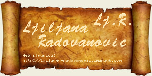 Ljiljana Radovanović vizit kartica